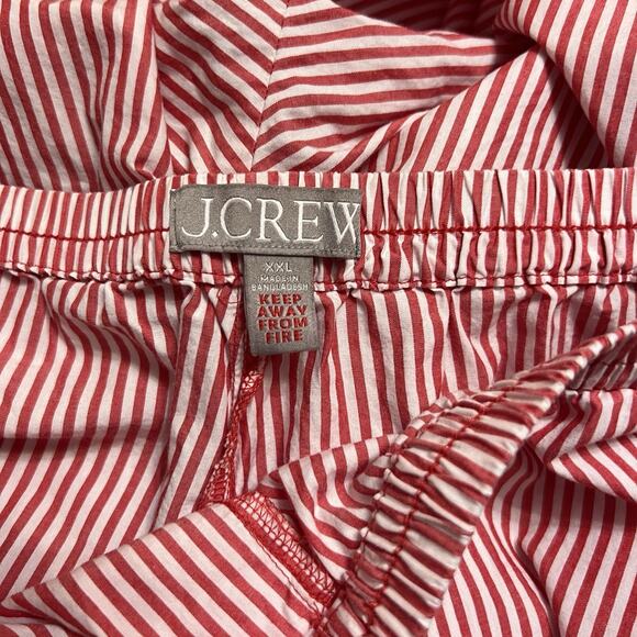 J. Crew Red & White Striped Cotton Pajama Set Size XXL Relaxed Fit Pants Shirt - Picture 8 of 8